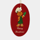 Gingerbrood Cookie Keramisch Ornament (Rechts)