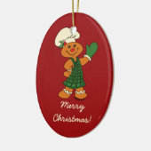Gingerbrood Cookie Keramisch Ornament (Links)