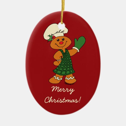 Gingerbrood Cookie Keramisch Ornament (Voorkant)