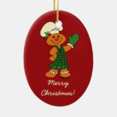 Gingerbrood Cookie Keramisch Ornament (Achterkant)