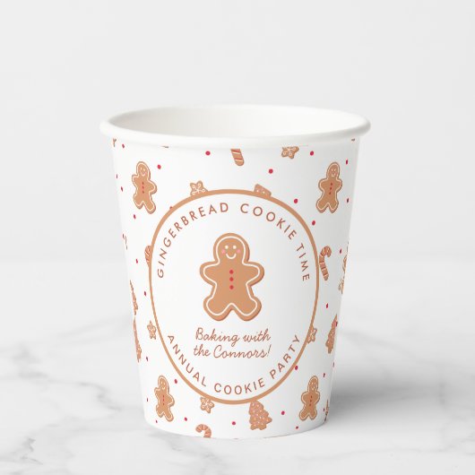 Gingerbrood Cookie-kerstbakkerij Papercup Papieren Bekers (Voorkant)