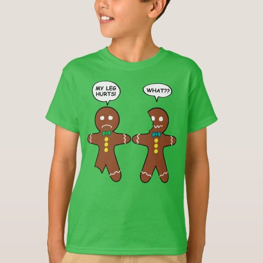GingerBrood Cookie-kerstHumor Donkergroen T-shirt (Voorkant)