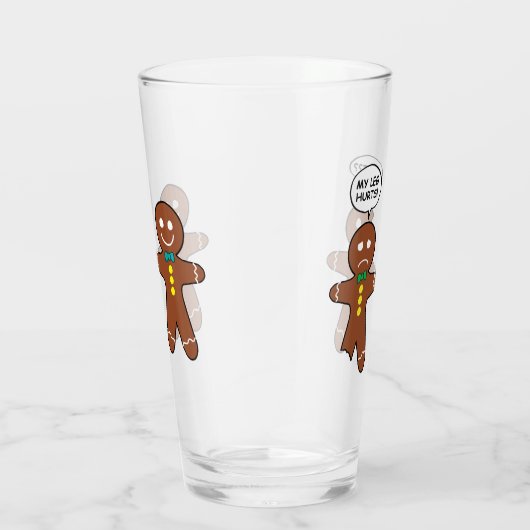 Gingerbrood Cookie-kerstHumor Glas (Rechts)