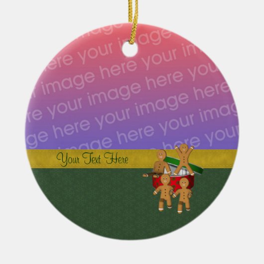 GingerBrood Cookie Mannen Holiday Foto Ornament (Voorkant)