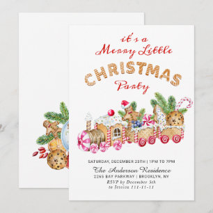 Gingerbrood Cookie Merry Little Kerstparty Kaart