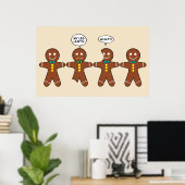 Gingerbrood Cookie Mijn been Hurts Kerstmis Poster (Thuiskantoor)