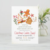 Gingerbrood Cookie Red Pset-kerstkoekjeswisselaar Kaart (Staand voorkant)