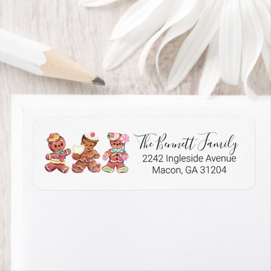  Gingerbrood Cookie Return Address Labels (Insitu)