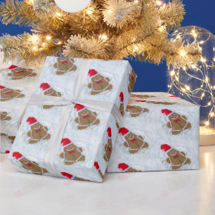 Gingerbrood Cookie Snow Angel Cadeaupapier