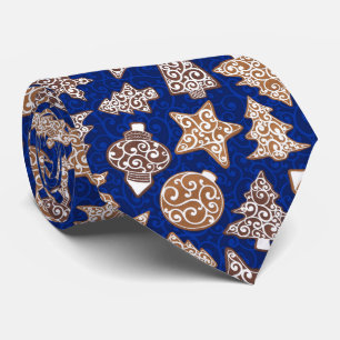 Gingerbrood Cookies Blue Elegant Kerstmis Stropdas
