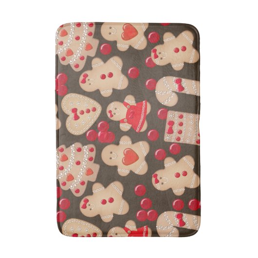 Gingerbrood Cookies Holiday Cookie Kerstmis Badmat (Voorkant Verticaal)