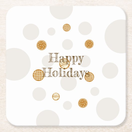 GingerBrood Cookies Vierkante Kartonnen Onderzetter (Voorkant)