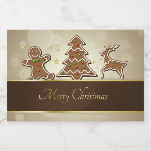 GingerBrood Cookies Voedselcontainer Etiket (Enkel label)