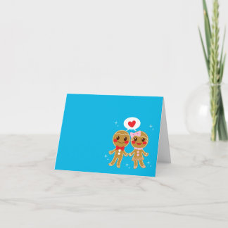 Gingerbrood Couple Feestdagen Kaart