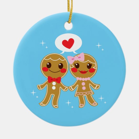 Gingerbrood Couple Keramisch Ornament (Voorkant)
