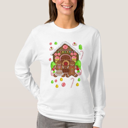 Gingerbrood Crazy TShirt - Fun Kerstmis T Shirt (Voorkant)