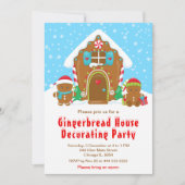 Gingerbrood Decorting Party Bright Blue and Red Kaart (Voorkant)