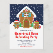 Gingerbrood Decorting Party Navy Blue en Red Briefkaart (Voorkant)