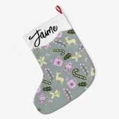 Gingerbrood Deer Candycane Greenery Kerstmis Grote Kerstsok (Achterkant (Hangend))