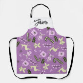 Gingerbrood Deer Candycane Greenery Kerstmis Schort (Voorkant)