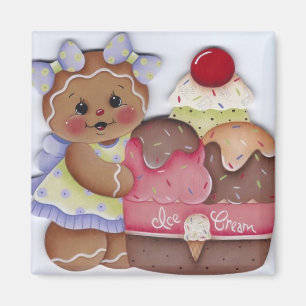 Gingerbrood en ijskap Magnet Magneet
