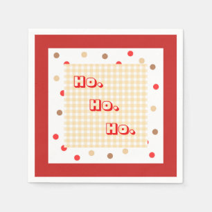 Gingerbrood Gingham en Stippen Napkins Servetten