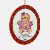 Gingerbrood Girl Baby's Eerste kerstversiering Keramisch Ornament (Rechts)
