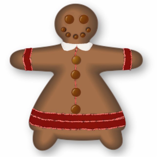 Gingerbrood Girl Fotobeeldje Ornament (Voorkant)