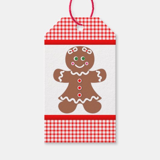 Gingerbrood Girl-kerst Cadeaulabel (Voorkant)