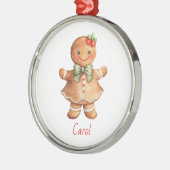Gingerbrood Girl-kerst Metalen Ornament (Links)