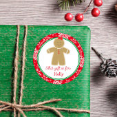 Gingerbrood Girl Kinderen Gift Label Kerst sticker