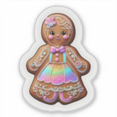 Gingerbrood Girl Sticker (Voorkant)