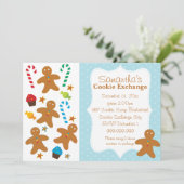 Gingerbrood Holiday Cookie Exchange Kaart (Staand voorkant)