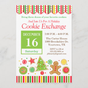 Gingerbrood Holiday Cookie Exchange Uitnodiging
