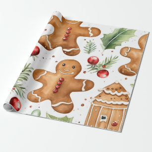 Gingerbrood Holiday Patroon Cadeaupapier