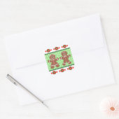 Gingerbrood Holiday Vierkante Sticker (Envelop)