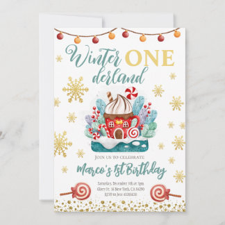 Gingerbrood house Birthday Party Invite Kaart