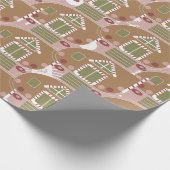 Gingerbrood House Camper Pink Snowflakes Cadeaupapier (Hoek)