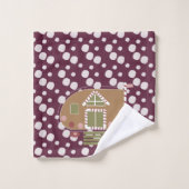 Gingerbrood House Camper Wine Bath Towel Set Bad Handdoek (Wasdoekje)