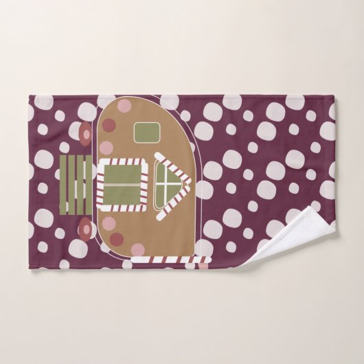 Gingerbrood House Camper Wine Bath Towel Set Bad Handdoek (Handdoek)