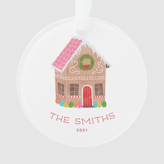 Gingerbrood House Ceramic Ornament (voorkant)