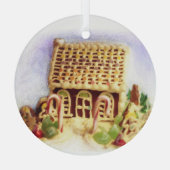 Gingerbrood House Circle Glas Ornament (Achterkant)