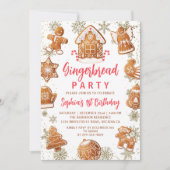 Gingerbrood House Cookie Decorating Birthday Invit Kaart (Voorkant)