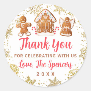 Gingerbrood House Cookie Decorting Bedankt Ronde Sticker