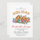 Gingerbrood House Cookie Exchange Kerstmis Kaart (Voorkant / Achterkant)