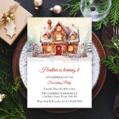 Gingerbrood House Decorting Birthday Party Kaart