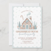 Gingerbrood House Decorting Party Kaart (Voorkant)