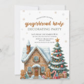 Gingerbrood House Decorting Party Kaart (Voorkant)