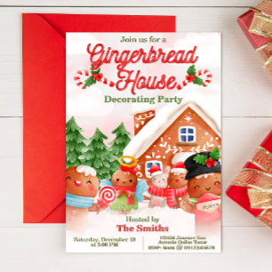 Gingerbrood House Decorting Party Kaart