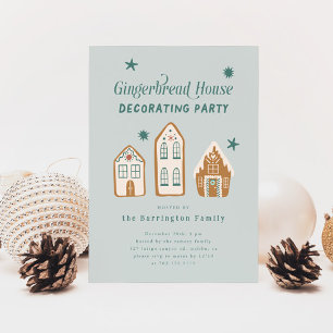 Gingerbrood House Decorting Party Kaart
